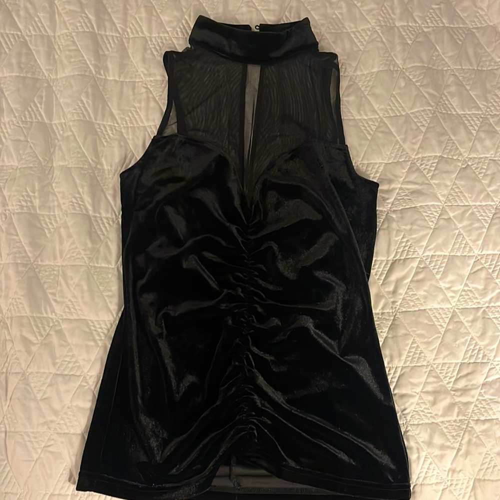 Enid velour and sheer top
